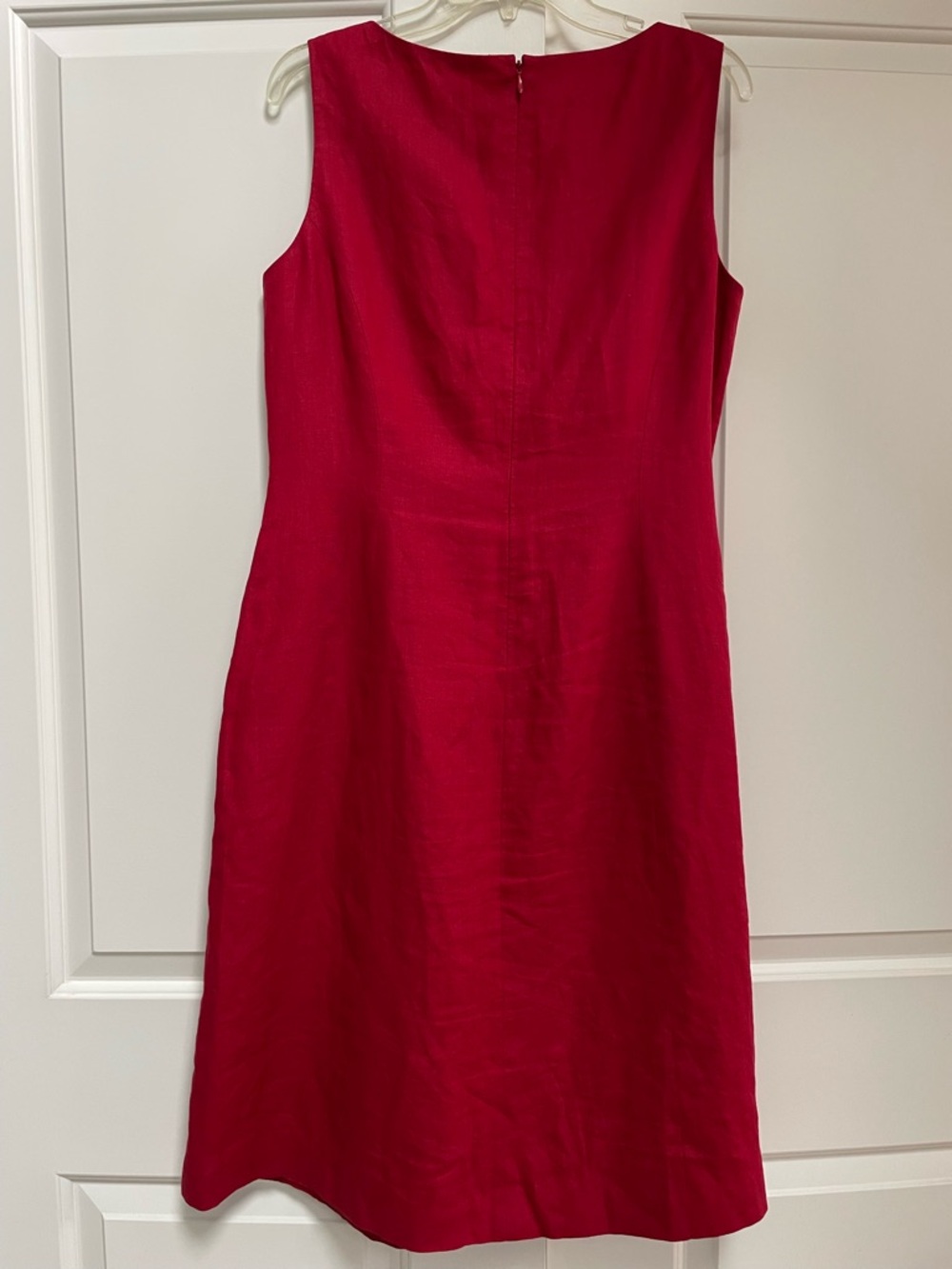 Talbots Vintage 12 True Red 100% Irish Linen Lined Sheath Classic Timeless Work - Picture 6 of 13